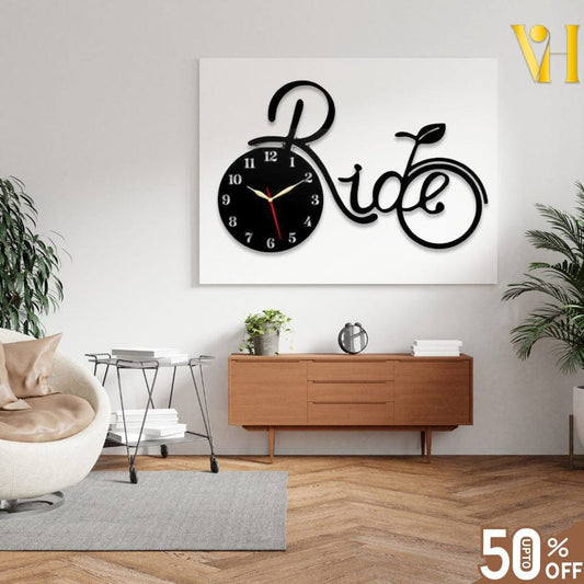 Bicycle Wall Clock With Light